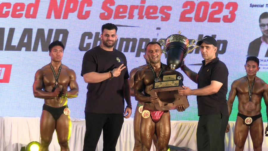 Participants during the second edition of National Physique Committee Nagaland Championship 2023 held at Holy Cross Higher Secondary School, Dimapur on April 22. Judges for the event were Power Lifting Federation of India (PFI), Sunil Lochab, NPC Head of India, Hemant Angrish. The event was organised by The Fit Factory Gym, Dimapur. (Morung Photo)